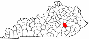 Kentucky Map showing Jackson County