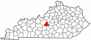 Kentucky Map showing Larue County