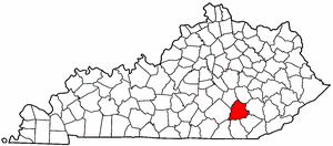 Kentucky Map showing Laurel County