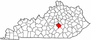 Kentucky Map showing Lincoln County