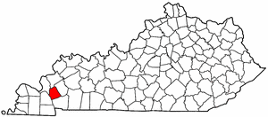 Kentucky Map showing Lyon County