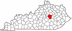 Kentucky Map showing Madison County