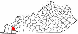 Kentucky Map showing Marshall County