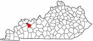 Kentucky Map showing McLean County