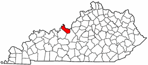 Kentucky Map showing Meade County