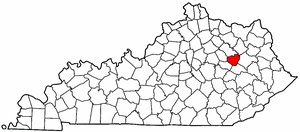 Kentucky Map showing Menifee County
