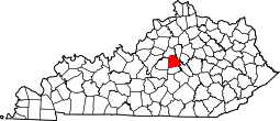 Kentucky Map showing Mercer County