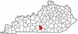 Kentucky Map showing Metcalfe County