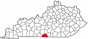 Kentucky Map showing Monroe County