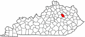 Kentucky Map showing Montgomery County