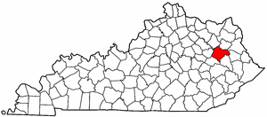 Kentucky Map showing Morgan County