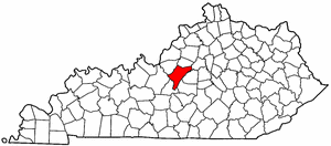 Kentucky Map showing Nelson County