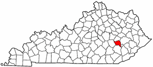 Kentucky Map showing Owsley County