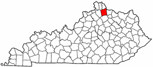 Kentucky Map showing Pendleton County