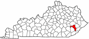 Kentucky Map showing Perry County