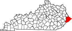 Kentucky Map showing Pike County