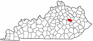Kentucky Map showing Powell County