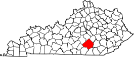 Kentucky Map showing Pulaski County
