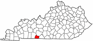 Kentucky Map showing Simpson County