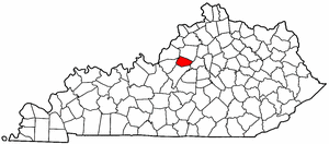 Kentucky Map showing Spencer County