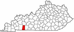 Kentucky Map showing Todd County