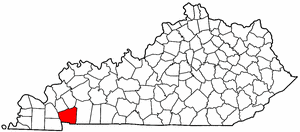 Kentucky Map showing Trigg County