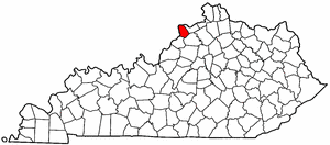 Kentucky Map showing Trimble County