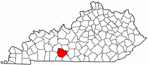 Kentucky Map showing Warren County