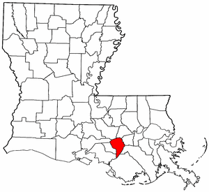 Louisiana Map showing Assumption County