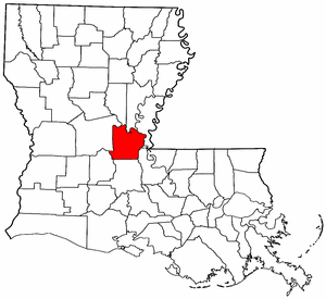 Louisiana Map showing Avoyelles County