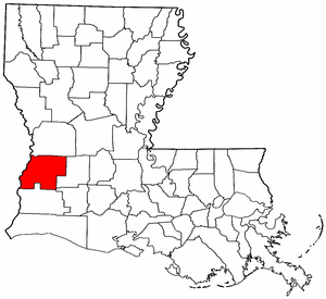 Louisiana Map showing Beauregard County