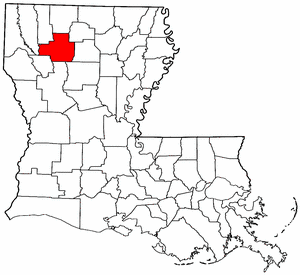 Louisiana Map showing Bienville County