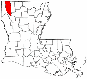 Louisiana Map showing Bossier County