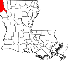 Louisiana Map showing Caddo County