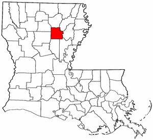 Louisiana Map showing Caldwell County