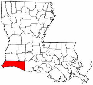 Louisiana Map showing Cameron County