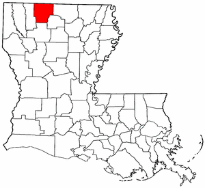 Louisiana Map showing Claiborne County
