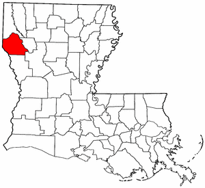 Louisiana Map showing De Soto County