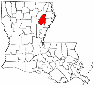 Louisiana Map showing Franklin County