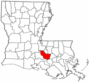 Louisiana Map showing Iberville County