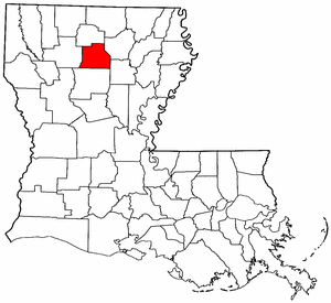 Louisiana Map showing Jackson County