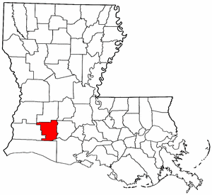 Louisiana Map showing Jefferson Davis County
