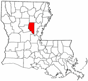 Louisiana Map showing La Salle County