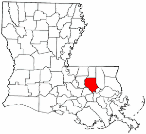 Louisiana Map showing Livingston County