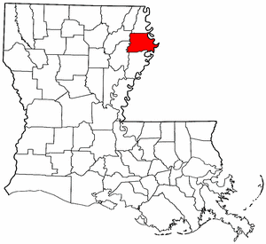 Louisiana Map showing Madison County
