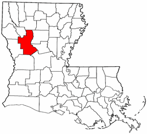 Louisiana Map showing Natchitoches County