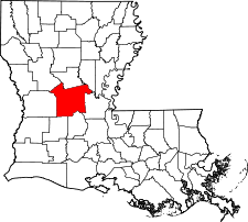 Louisiana Map showing Rapides County
