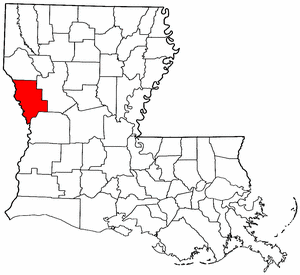 Louisiana Map showing Sabine County