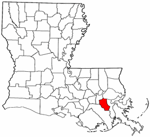 Louisiana Map showing Saint Charles County