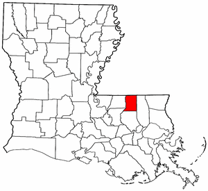 Louisiana Map showing Saint Helena County